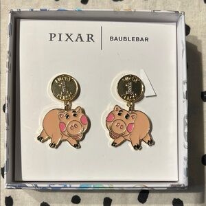 BaubleBar Pixar Pig Earrings - Pink and Gold